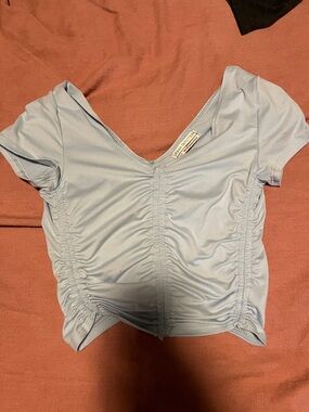 Urban outfitters Light Blue Ruched V-Neck Women’s Top
